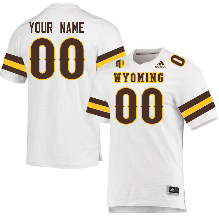 Custom Wyoming Cowboys Name And Number Football Jerseys-White